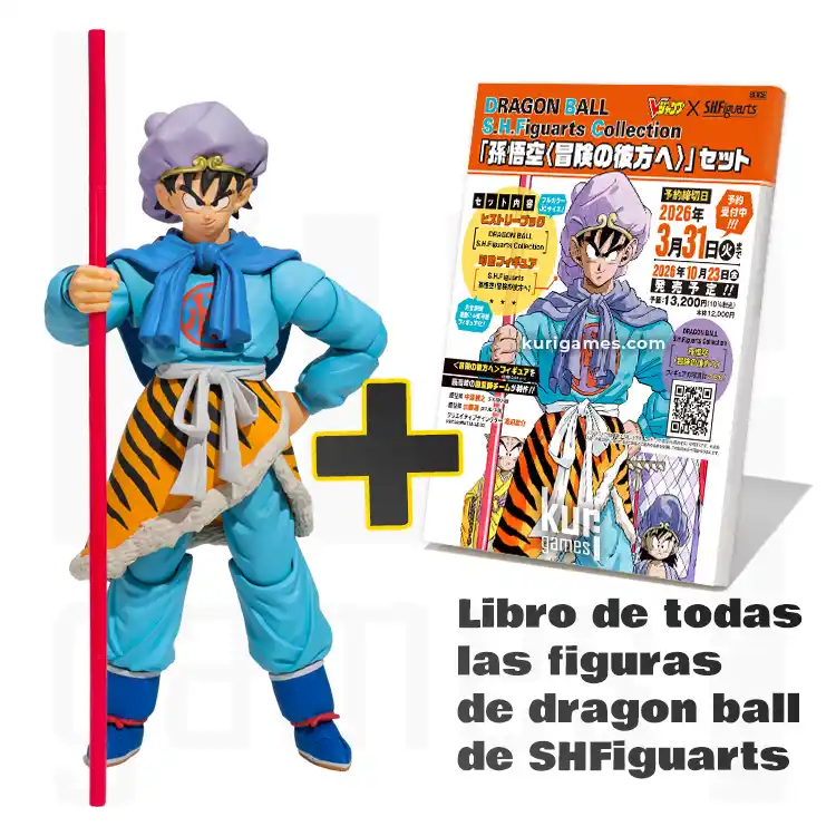 DRAGON BALL SHFiguarts Collection Son Goku Beyond the Adventure + Libro resumen figuras DB SHFiguarts