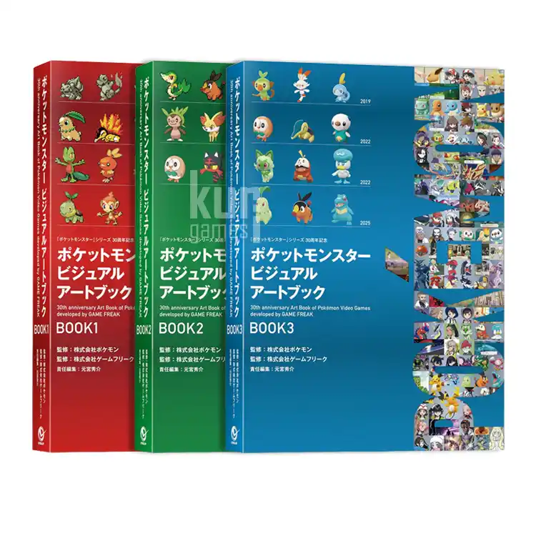 Pokemon Visual Art Book 30th Anniversary Video Games Book 1-2-3 KuriGames TCG